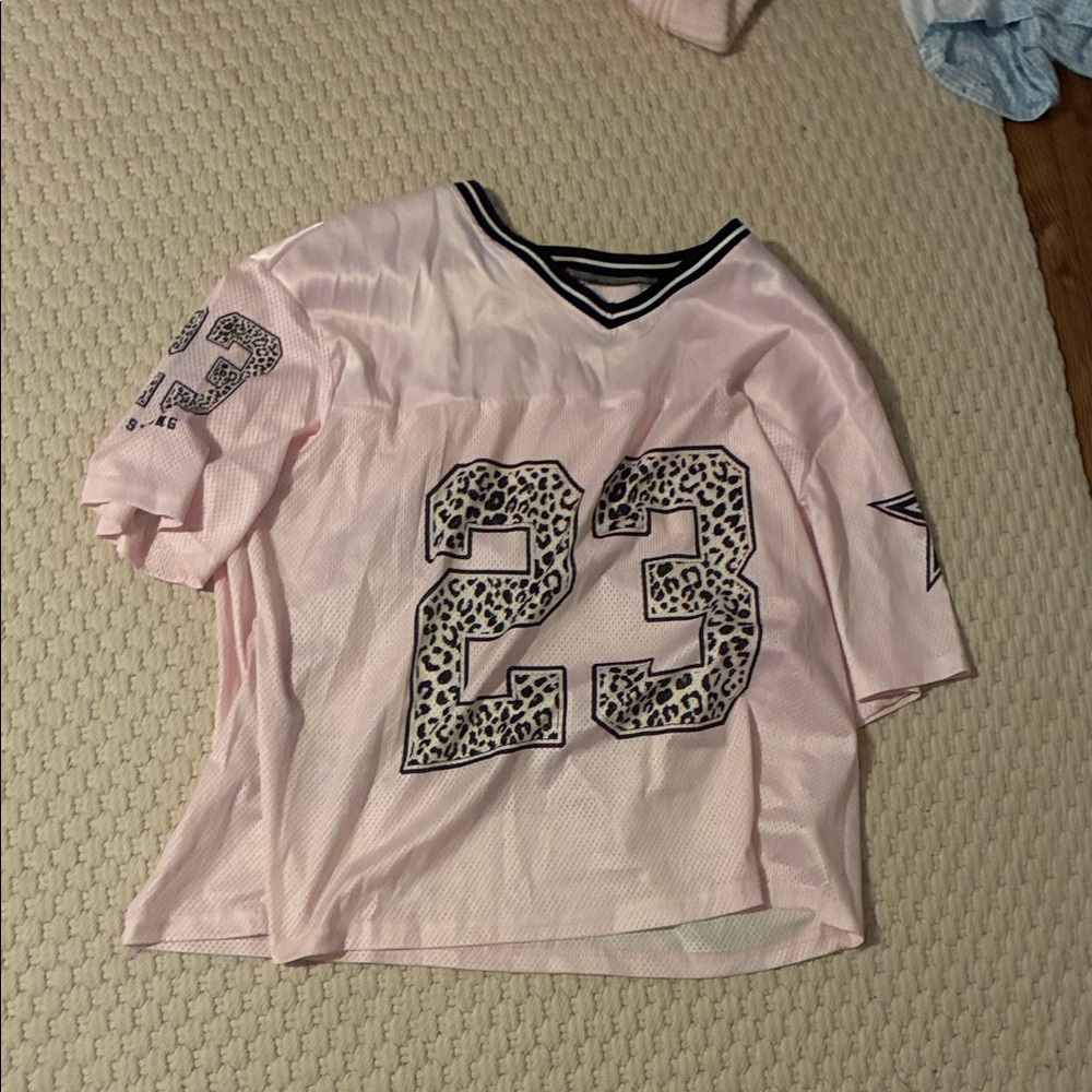 Pink Leopard Print Kids Jersey Top